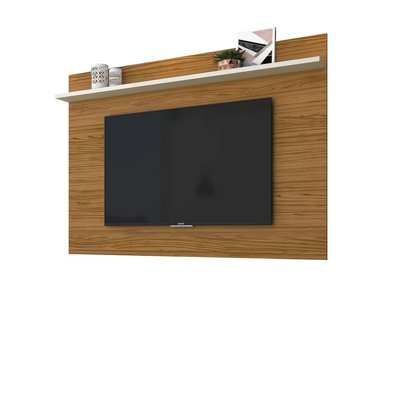 Painel 1.8 Suspenso Estante Lorenzo Para TV 60 Polegadas Naturale/ Off White - Madetec