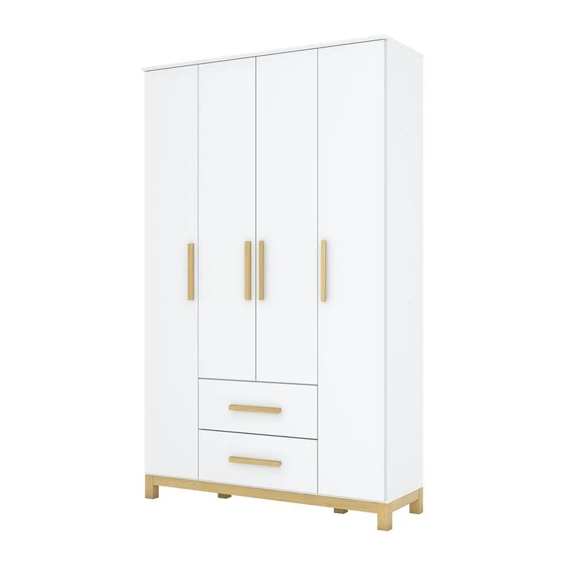Guarda-Roupa Estrela Cadente 4 Portas 2 Gav Infantil Branco hp - Henn