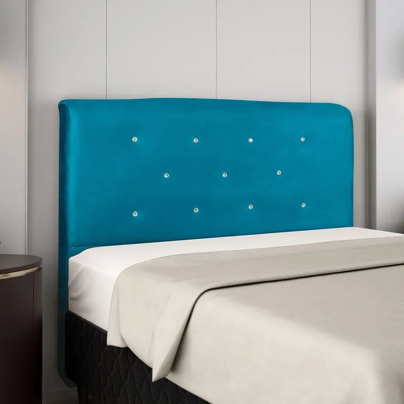 Painel de Cabeceira Lótus 140cm Casal Azul - az Decor
