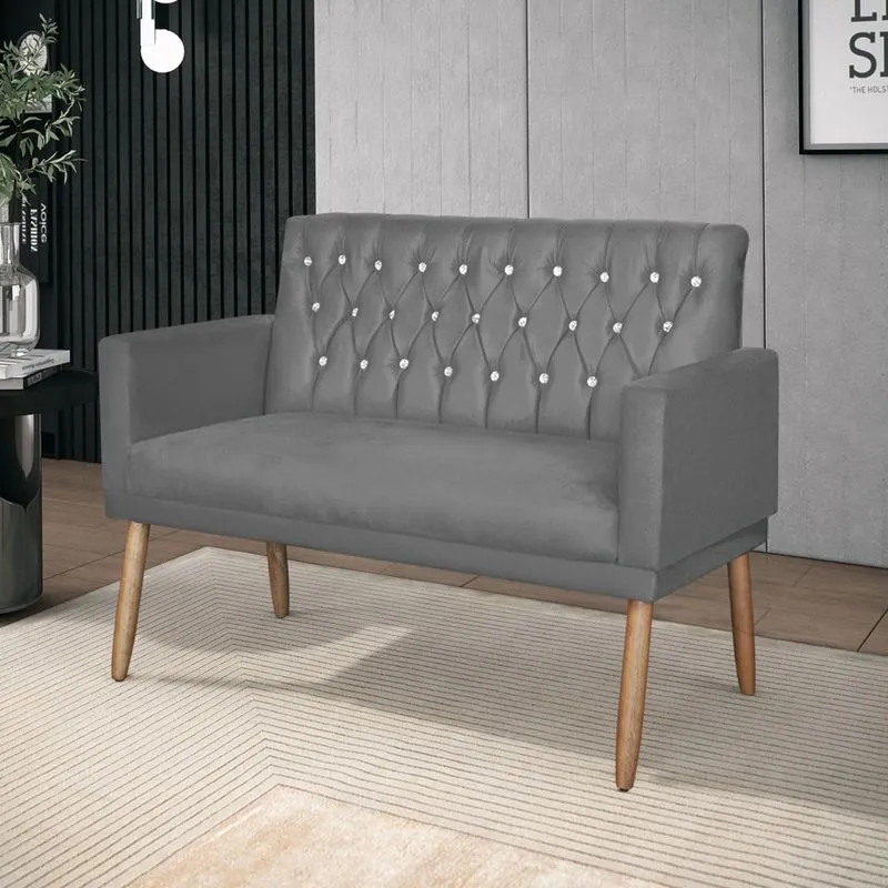 Namoradeira Decorativa Lux para Sala Cinza - az Decor