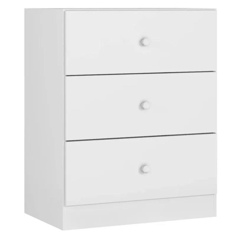 Cômoda Multiuso Stefanie para Quarto 3 Gavetas Branco - ajl