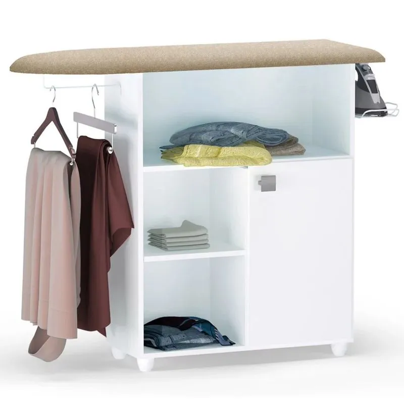 Multiuso Balcão Mary Tábua de Passar Roupa 1 Porta Branco - ajl