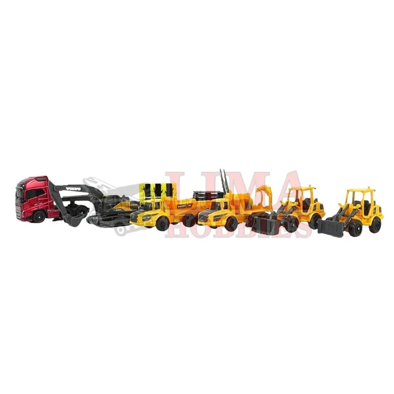 Conjunto Set Volvo Construção Com Caminhão Volvo Fh16 Die Cast Metal Maisto 12437