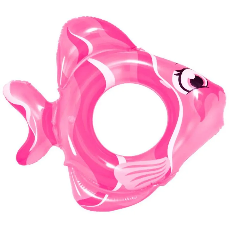 Boia Inflável Infantil Jilong Peixe Circular Rosa