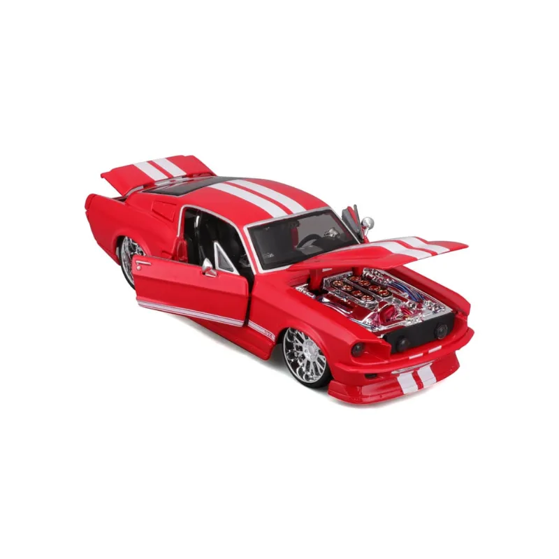 Miniatura muscle 1967 Ford Mustang gt - Vermelho - 1:24