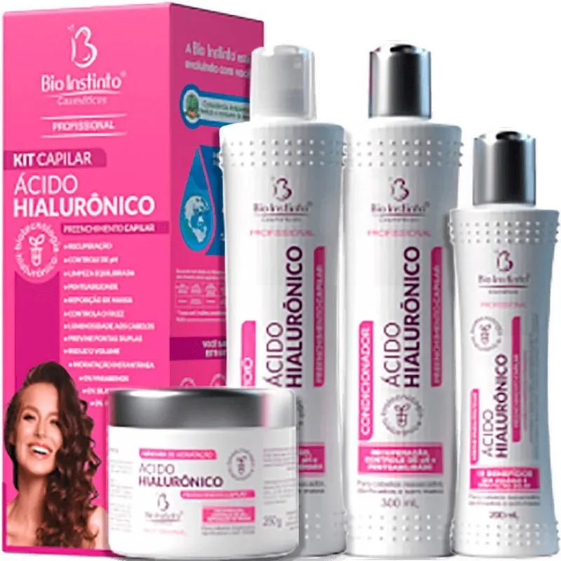 Bio Instinto Ácido Hialurônico - Kit Preenchimento Capilar (4 Produtos)
