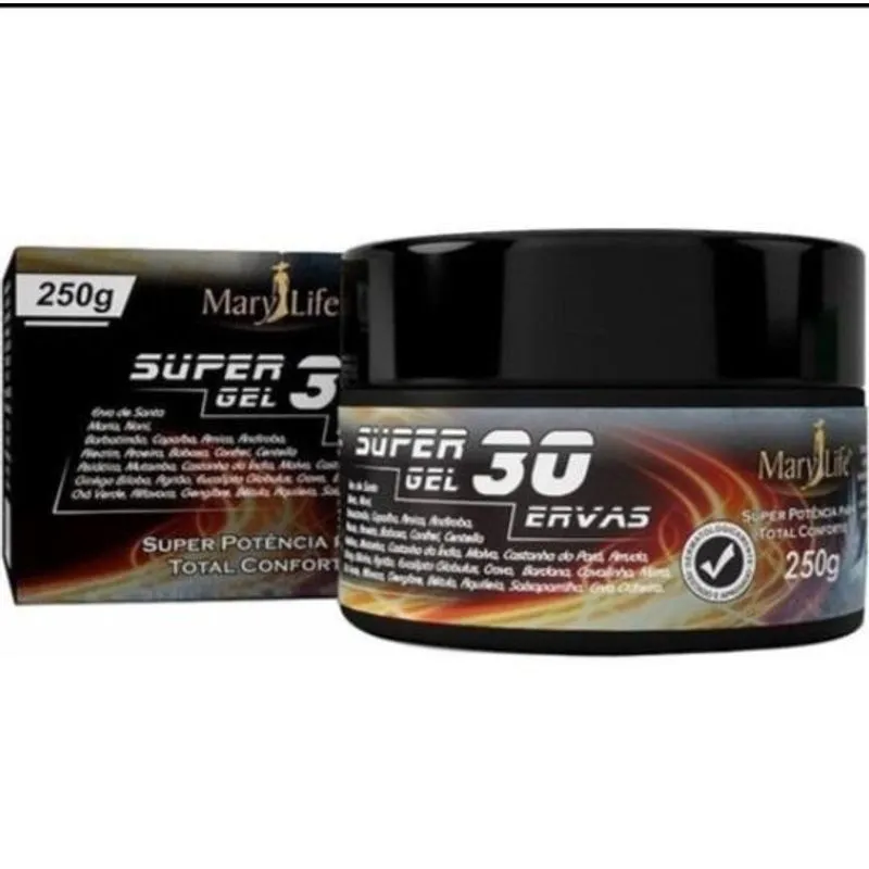 Super Gel Massageador 30 Ervas 250g Pote Mary Life