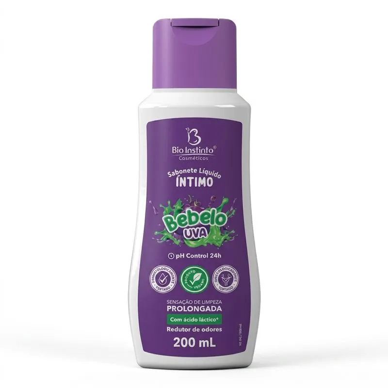 SABONETE LIQUIDO INTIMO FEMININO BEBELO UVA 200ML BIO INSTINTO