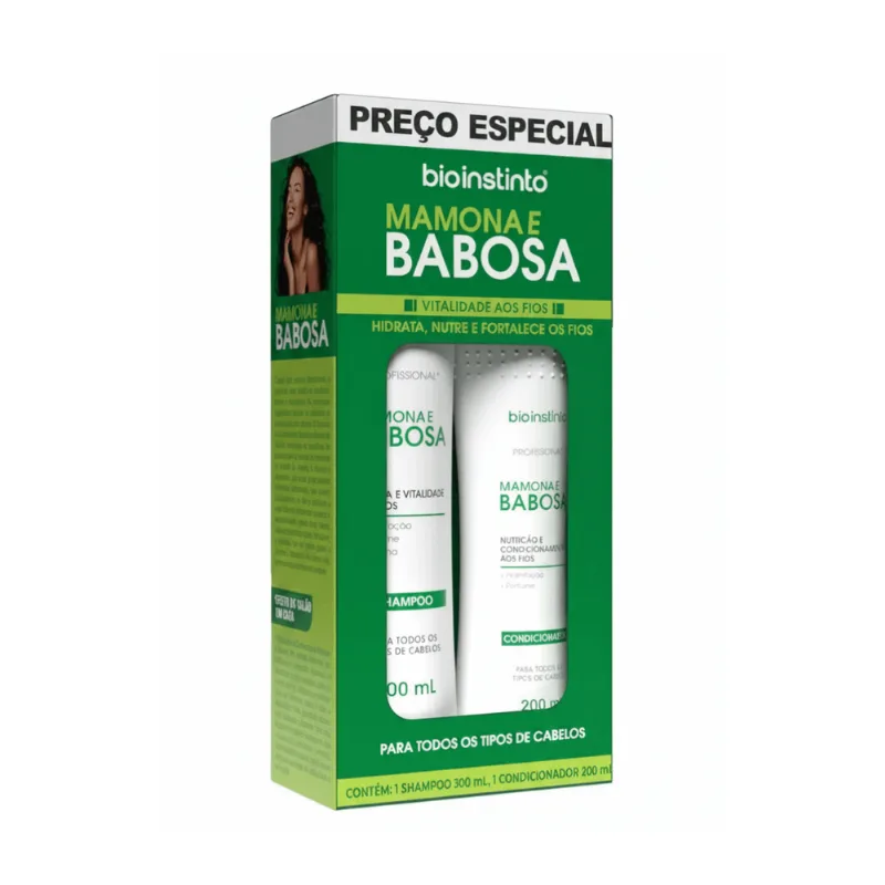Kit Capilar Mamona E Babosa Shampoo E Condicionador - Bio Instinto