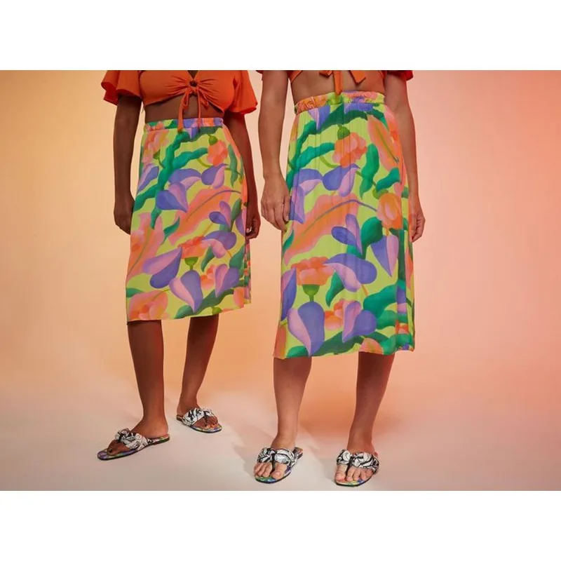 Saia Vista Magalu x Flora Yumi Viscose Floral