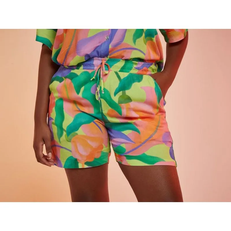 Short Vista Magalu x Flora Yumi Viscose Floral