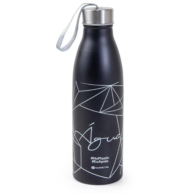 Squeeze Inox No Plastic Preto 750 Ml Gourmet