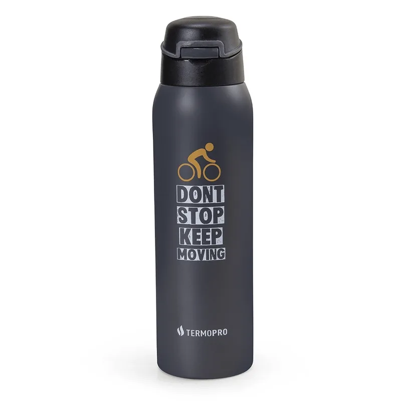 Squeeze Térmico Sport Bike Termopro em Aço Inox Cinza 450 ml