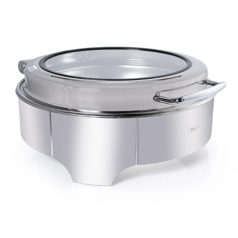 Rechaud Redondo Glassvision Aço Inox Hidráulico Gourmet Mix