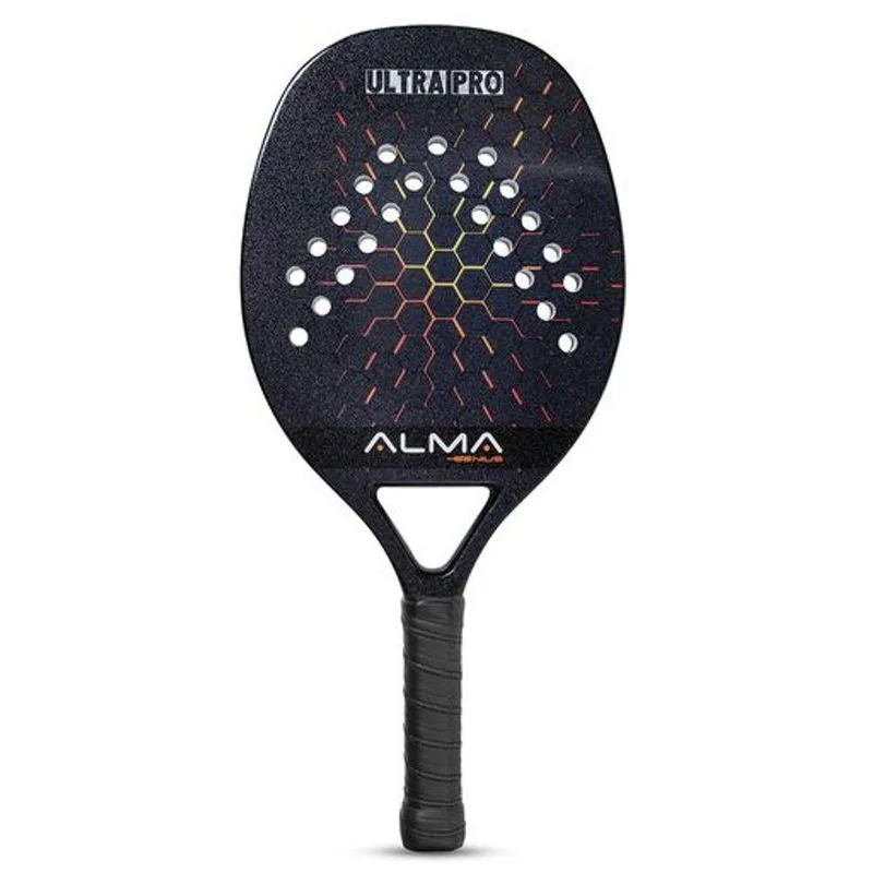 Raquete Para Beach Tennis 12k Carbon Alma Genius - Ultrapro Black