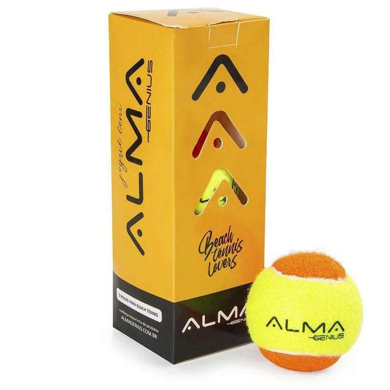 Jogo De Bolas Para Beach Tennis Alma Genius - 3 Peças