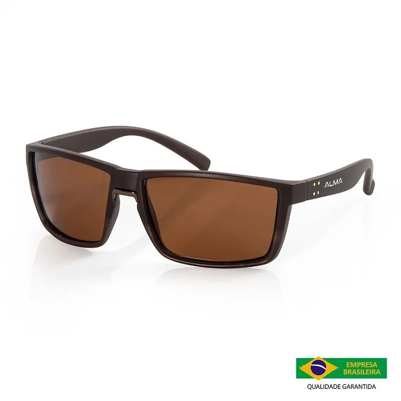 Óculos De Sol Polarizado Uv400 Tarf Marrom Fosco Alma Genius