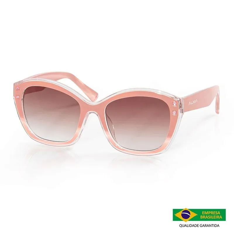 Óculos De Sol Feminino Quadrado Albali Rosa Alma Genius