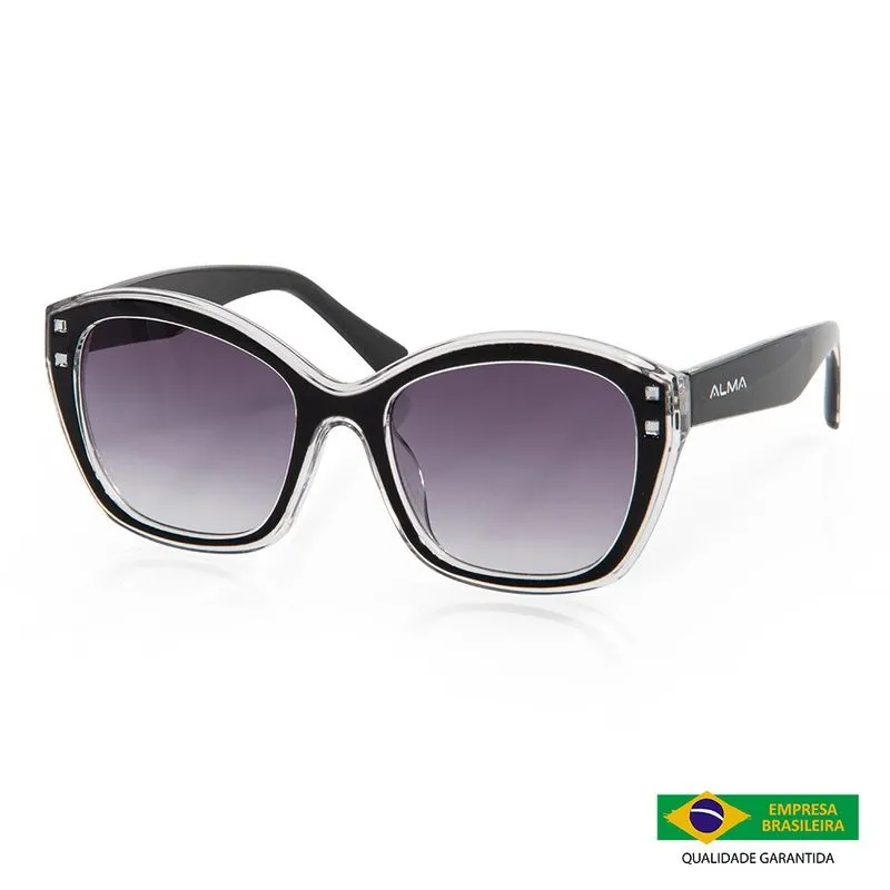 Óculos De Sol Feminino Quadrado Albali Preto Alma Genius