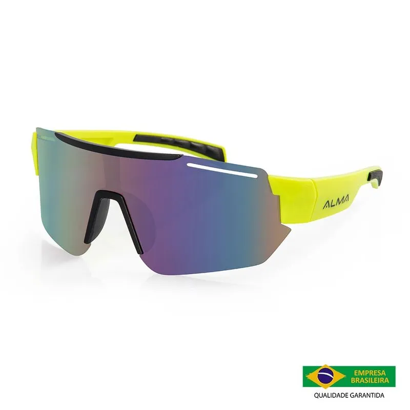 Óculos Esportivo Proteção Uv400 Kaus Verde Limão Alma Genius