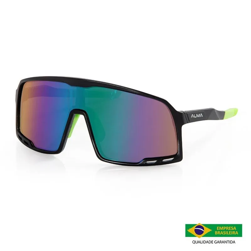 Óculos Esportivo Proteção Uv400 Naos Preto Verde Alma Genius