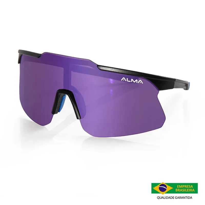 Óculos Esportivo Proteção Uv 400 Alma Genius Polis Preto e Azul