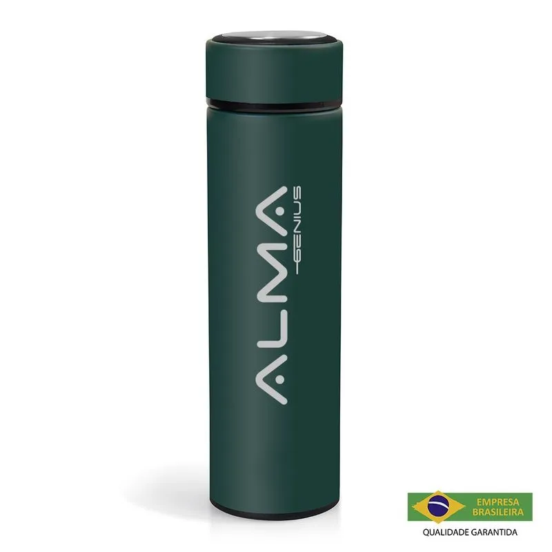 Squeeze Térmico Aço Inox 500Ml Alma Genius Verde