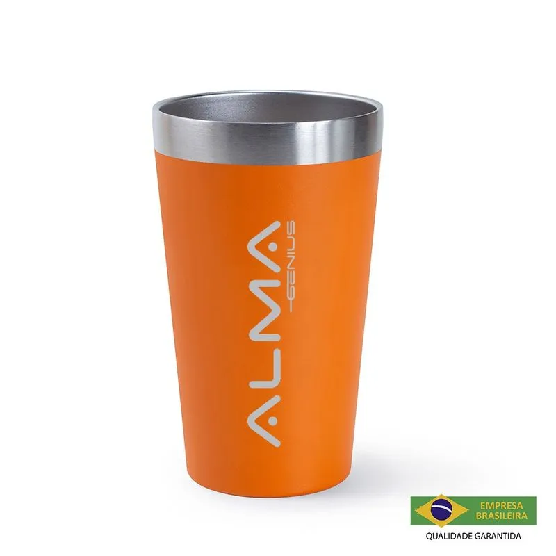 Copo Térmico Aço Inox 473Ml Alma Genius Laranja