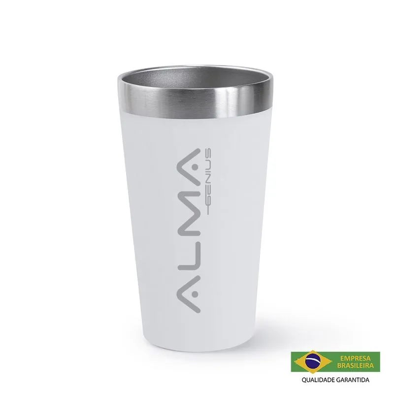 Copo Térmico Aço Inox 473Ml Alma Genius Branco