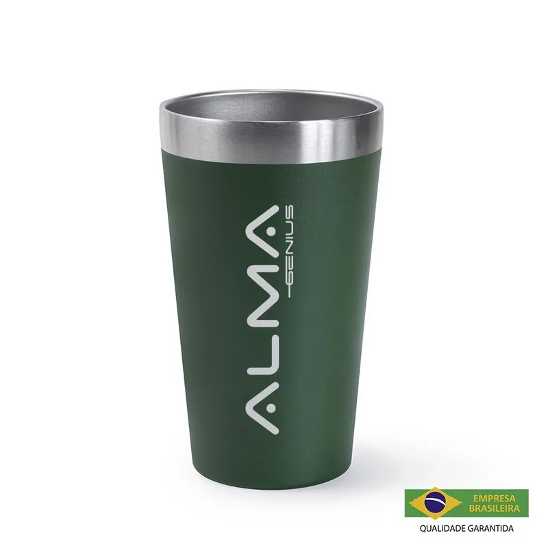 Copo Térmico Aço Inox 473Ml Alma Genius Verde