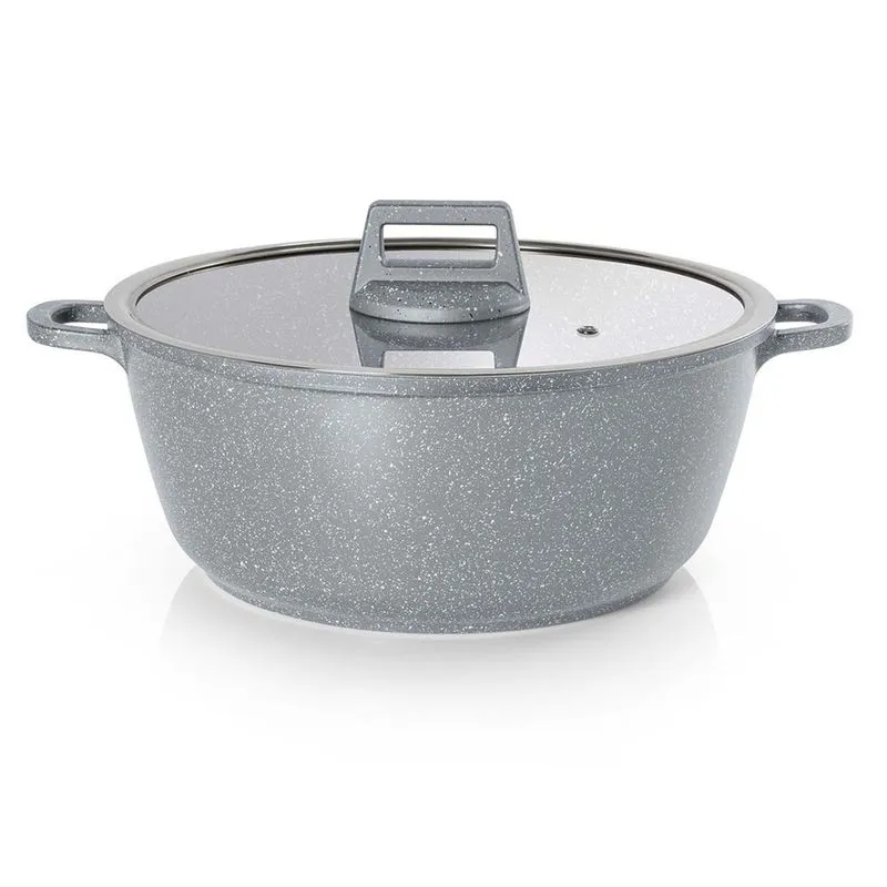 Caçarola 32cm Antiaderente Cinza Graniflon Moda do Chef