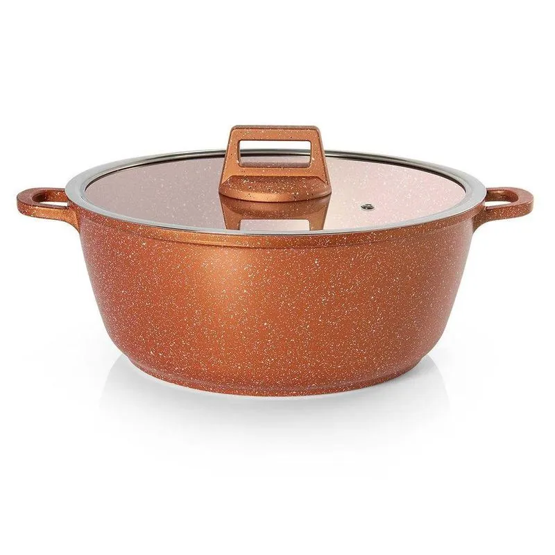 Caçarola 32cm Antiaderente Alumínio Injetado Laranja Graniflon Moda Do Chef