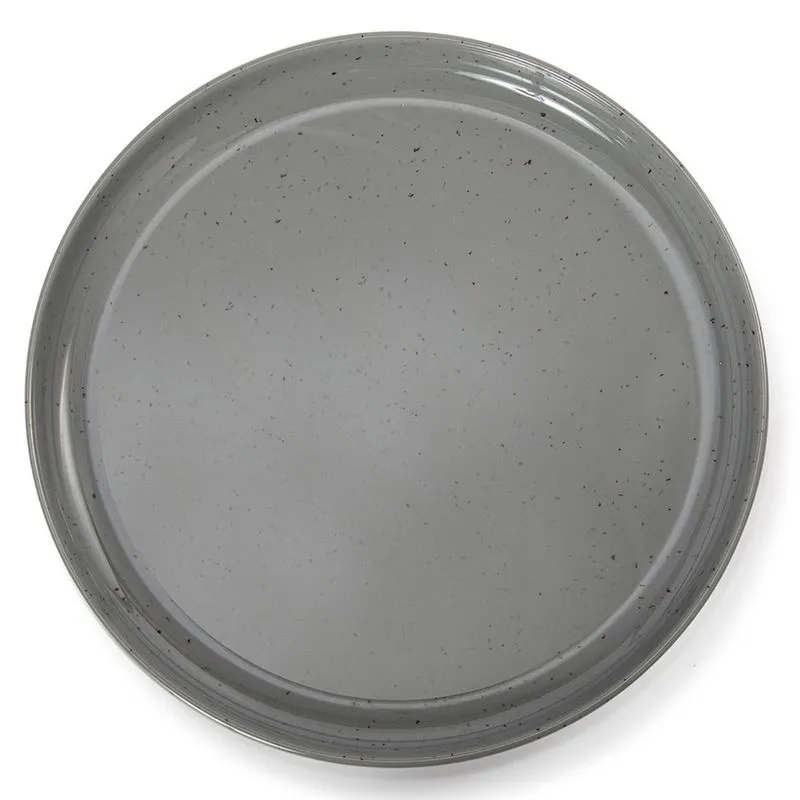Prato de Sobremesa Goumet Mix 20 cm Melamina Cinza Areia