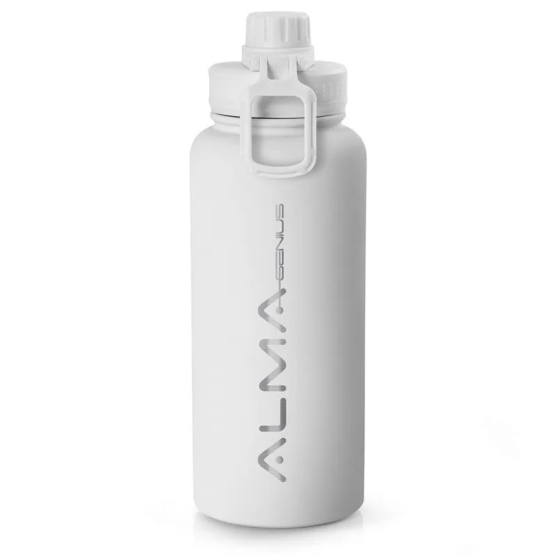 Squeeze Térmico Mayall Aço Inox Branco 1 Litro Alma Genius