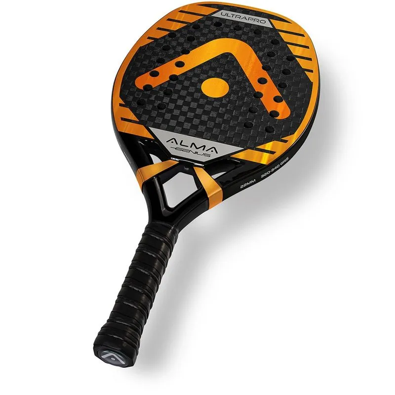 Raquete Beach Tennis Carbono 12K Ultrapro Laranja Alma Genius