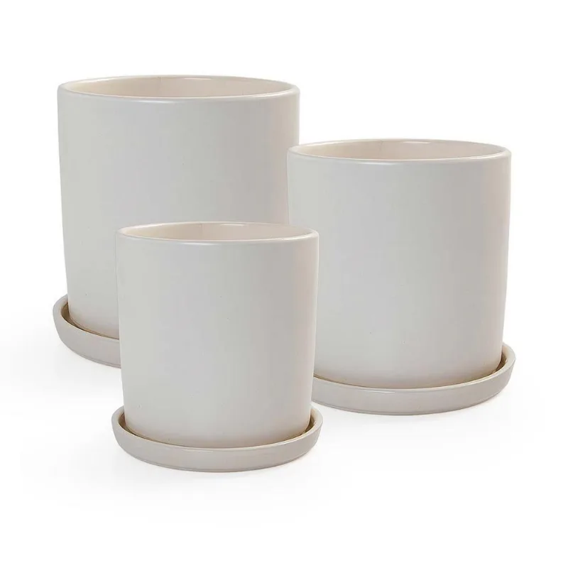 Kit 3 Vasos + Pratos Londres Fosco Pozzani - Porcelana Branco