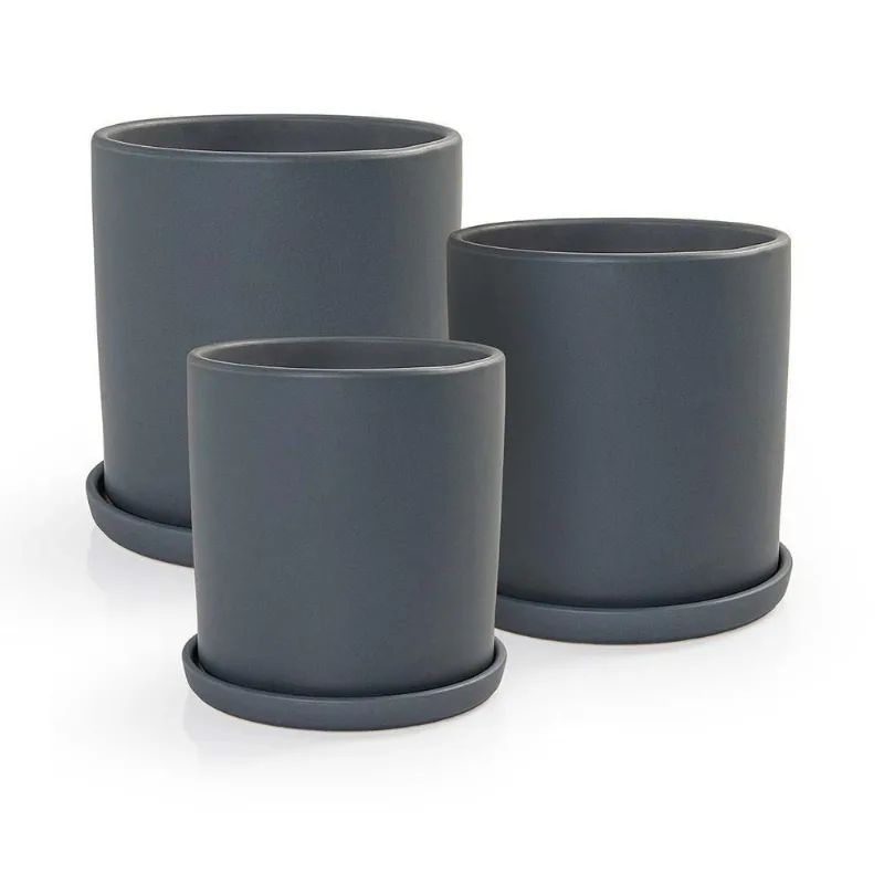 Kit 3 Vasos + Pratos Londres Fosco Pozzani - Porcelana Azul