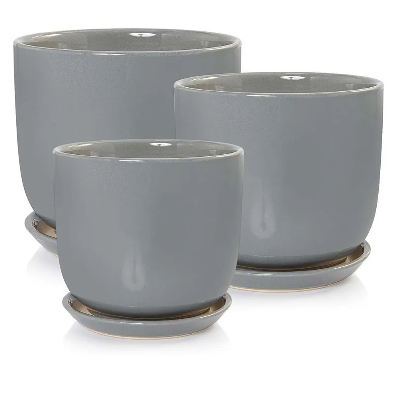 Kit 3 Vasos + Pratos Paris Pozzani - Porcelana Cinza