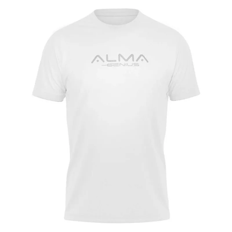 Camiseta Dry-fit Active Unissex Branca e Prata Alma Genius