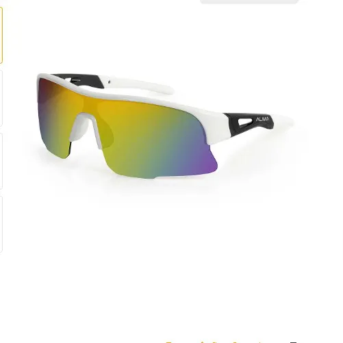 Óculos de Sol Esportivo UV400 Tarik Branco preto Alma Genius - FD.BTSPORTS