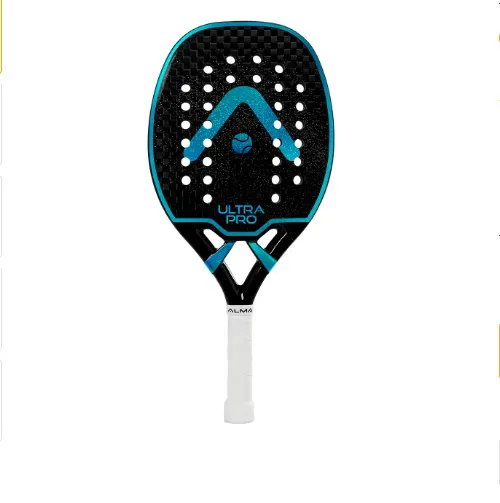 Raquete Beach Tennis Ultrapro 12K Preto e Azul Alma Genius - FD.BTSPORTS