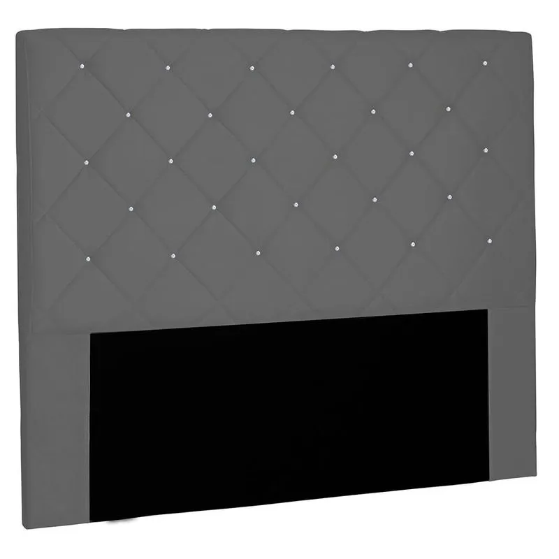 Cabeceira Solteiro Estofada Tânia MDF Suede Cinza