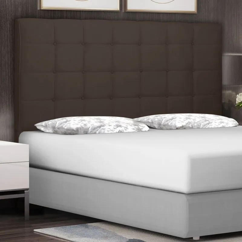 Cabeceira Cama Box Casal Estofada Verona 140 cm Suede Café