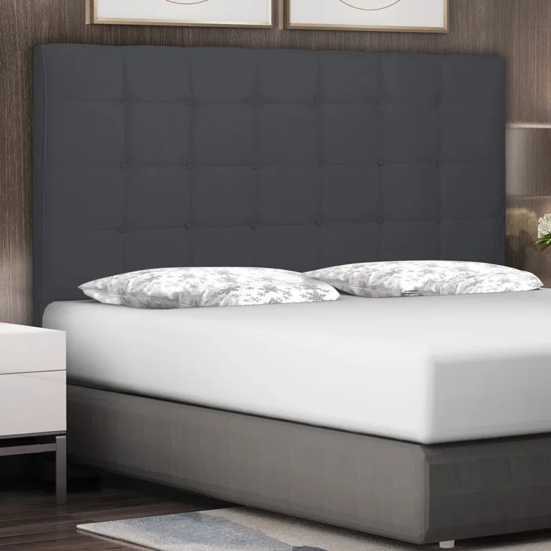 Cabeceira Cama Box Casal Estofada Verona 140 cm Suede Cinza
