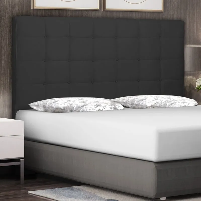 Cabeceira Casal King Size Estofada Verona 195 cm Suede Preto