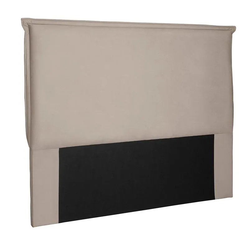 Cabeceira Queen Estofada Veneza Madeira Maciça Suede Bege