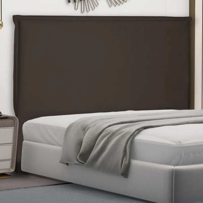 Cabeceira Casal King Size Estofada Veneza 1,95m Suede Café
