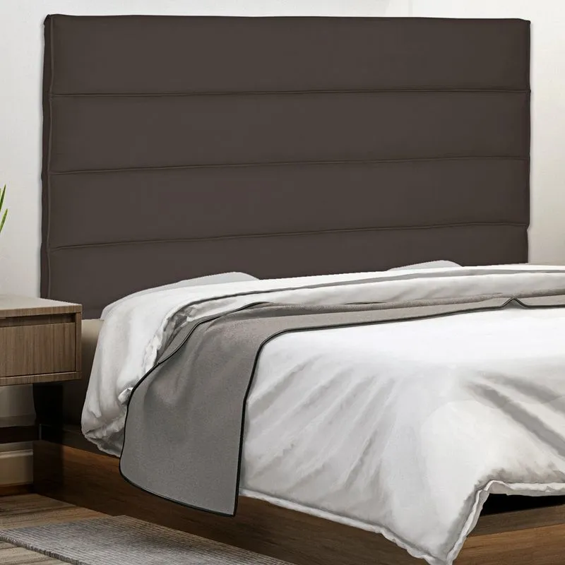 Cabeceira Box Casal Estofada Italiana 140 cm Suede Café