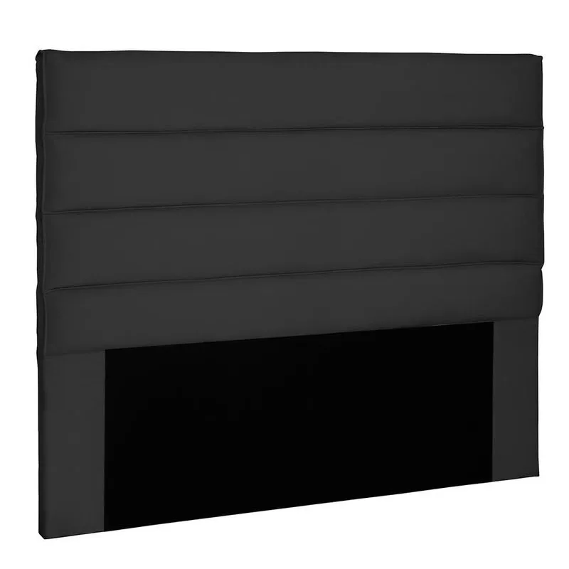 Cabeceira Solteiro Estofada Pallazio La Italiana Suede Preto