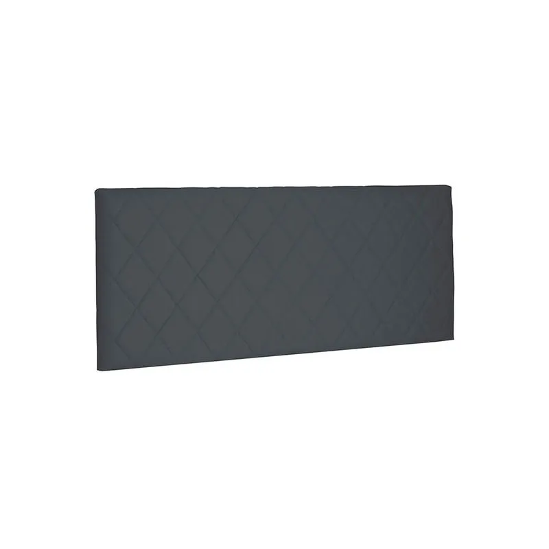 Painel para Cama Box King Estofado Esmeralda Suede Cinza Escuro